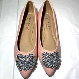 Journee Collection Blush Embellished Flats